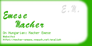 emese macher business card
